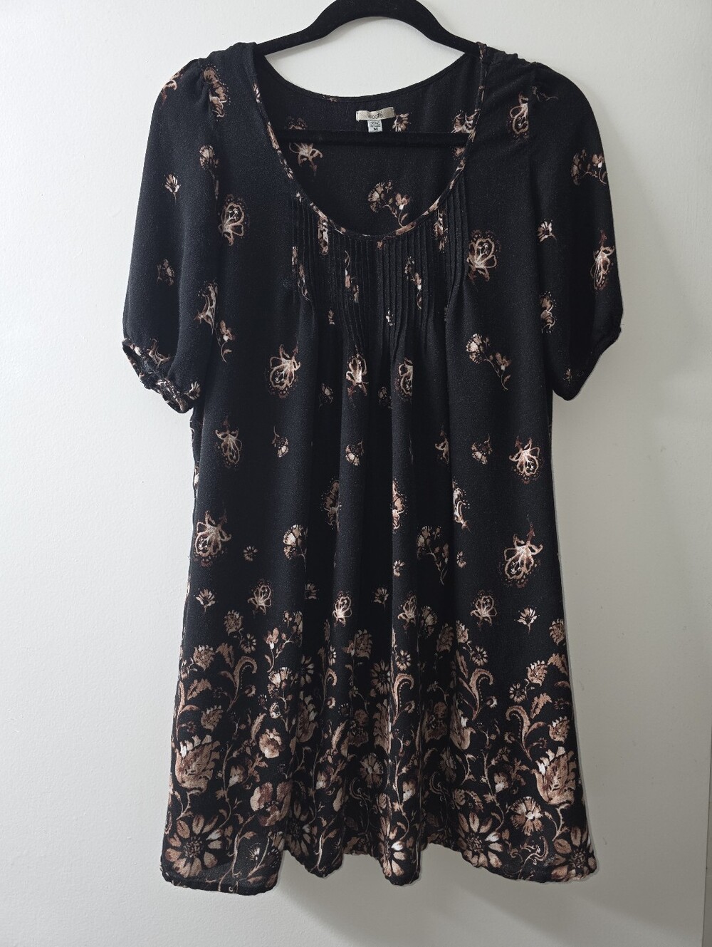 Ecoté Urban Outfitters Black And Brown Floral Dress With Removable Liner Size M
